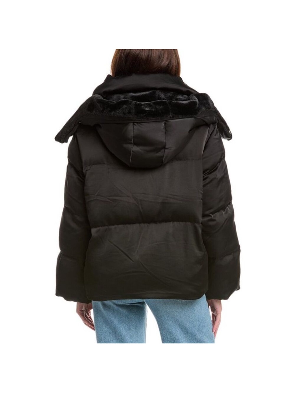 Maje Black Quilted Puffer Jacket with High Collar - Picture 3 of 5